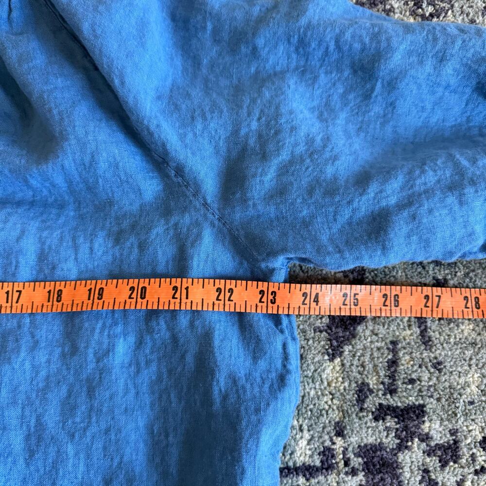 J. Jill Blue Peasant-Style Linen Blouse - Picture 9 of 11